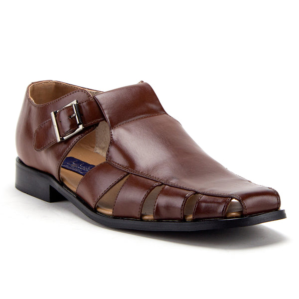 Men's 44390 Formal Slip On Closed Toe Fisherman Dress Sandals 10.5 / Cognac Men's 44390 Formal Slip On Closed Toe Fisherman Dress Sandals 10.5 / Cognac