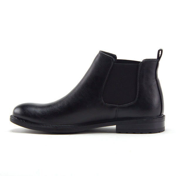 Jazamé Men's Chelsea Dress Boots - Ankle High, Square Toe, Side Zipper, Classic Black Suede Boots - View #11