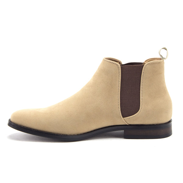 Jazamé Men's Chelsea Boots - Nubuck Suede Pull-On Ankle Boots With Round Toe