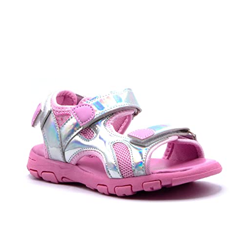 Jazamé Little Toddler Girls' Flower Embellished T-Strap Sling Back Sandals Dress Shoes 11 Little Kid / Metallic/Pink Jazamé Little Toddler Girls' Flower Embellished T-Strap Sling Back Sandals Dress Shoes 11 Little Kid / Metallic/Pink