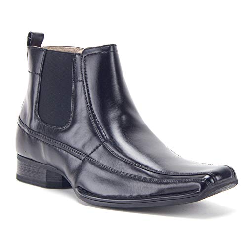Men's 87742 Ankle High Zipper Classic Square Toe Chelsea Dress Boots Men's 87742 Ankle High Zipper Classic Square Toe Chelsea Dress Boots