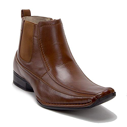 Men's 87742 Ankle High Zipper Classic Square Toe Chelsea Dress Boots Men's 87742 Ankle High Zipper Classic Square Toe Chelsea Dress Boots