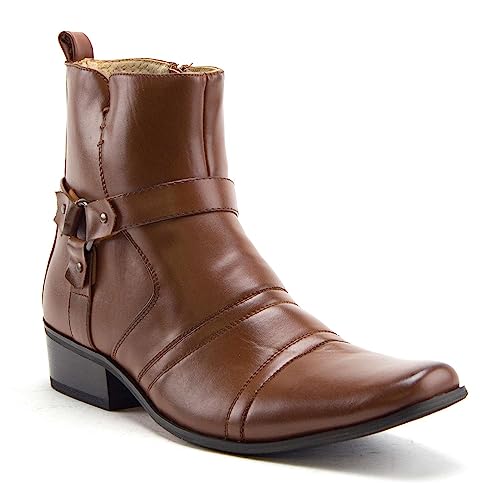 Cowboy Boots for Men Western Style Ankle High Motorcycle Riding Pointy Toe Moto Dress Boots Cowboy Boots for Men Western Style Ankle High Motorcycle Riding Pointy Toe Moto Dress Boots