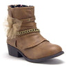 Jazame Little Kids' Girls Ankle High Booties Zipped Fashion Western Cowboy Boots