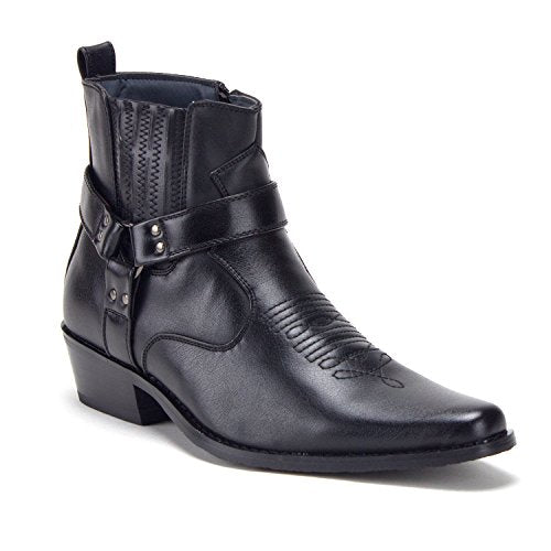 Cowboy Boots for Men Western Style Ankle High Motorcycle Riding Pointy Toe Moto Dress Boots Cowboy Boots for Men Western Style Ankle High Motorcycle Riding Pointy Toe Moto Dress Boots