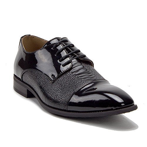 Men's 99626 Formal Patent Leather Crocodile Textured Oxfords Dress Shoes Men's 99626 Formal Patent Leather Crocodile Textured Oxfords Dress Shoes