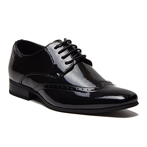 New Men's M1761 Patent Leather Lace Up Wing Tip Formal Dress Shoes New Men's M1761 Patent Leather Lace Up Wing Tip Formal Dress Shoes