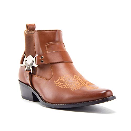 Cowboy Boots for Men Western Style Ankle High Motorcycle Riding Pointy Toe Moto Dress Boots Cowboy Boots for Men Western Style Ankle High Motorcycle Riding Pointy Toe Moto Dress Boots