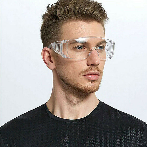Protective Goggles Fit Over Glasses Vented Anti Fog Protection Eye Transparent Safety Glasses Lab