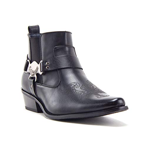 Cowboy Boots for Men Western Style Ankle High Motorcycle Riding Pointy Toe Moto Dress Boots Cowboy Boots for Men Western Style Ankle High Motorcycle Riding Pointy Toe Moto Dress Boots