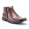 Men's 38307 Ankle High Double Zippered Classic Dress Boots (Brown) - Jazame, Inc.