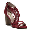 Women's Emily Chunky Block Heel Designer Lace Sandals - Jazame, Inc.