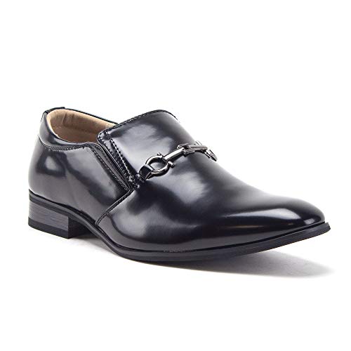 Men's 99344 Classic Square Toe Slip On Loafers Casual Dress Shoes 11 / Black-1 Men's 99344 Classic Square Toe Slip On Loafers Casual Dress Shoes 11 / Black-1