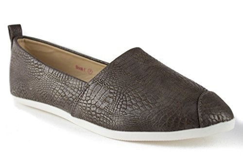 Women's Brook-1 Animal Textured Slip On Smoking Flats Shoes - Jazame, Inc.