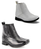 Toddler Boys I-322 Zippered Ankle High Party Dress Boots - Jazame, Inc.