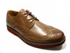 GBX Mens Zevon Lace Up Wing Tip Oxford Light Brown Leather Dress Casual Shoes - Jazame, Inc.