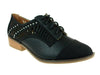 Women's Vinci-22 Snake Textured 2-Tone Laser Cut Oxfords Shoes - Jazame, Inc.