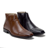 Men's 38893 Leather Lined Double Zip Cap Toe Dress Ankle Boots - Jazame, Inc.