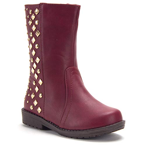 Girls Chloe Tall Studded Biker Inspired Boots - Jazame, Inc.