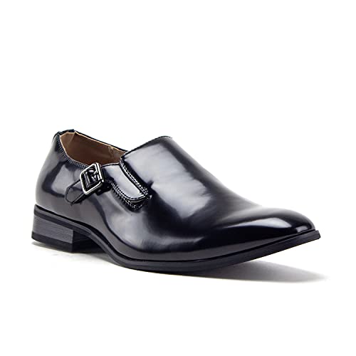 Men's 77807 Slip On Round Toe Hand Burnished Loafers, Dress Shoes