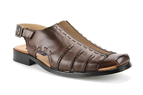 Men's 33225 Leather Lined Sling Back Covered Toe Dress Sandals - Jazame, Inc.