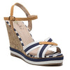 Women's Abbie-1 Nautical Sailor Stripe Platform Wedges Sandals - Jazame, Inc.