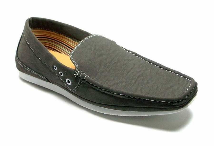 Mens Polar Fox Moccasin Slip On Casual Loafers Shoes 30186 Gray-363 - Jazame, Inc.