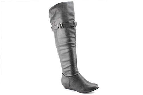 Women's Karyn's BDW-11 Tall Ruched Over-the-Knee Wedge Boots - Jazame, Inc.