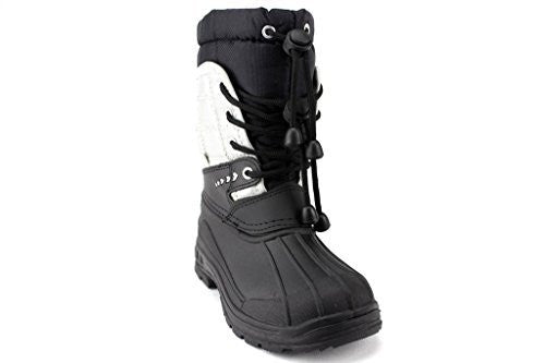 Kids BHD-08I Toddlers Two Tone Pull Tie Lace Water Resistant Winter Snow Boots - Jazame, Inc.