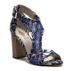 Women's Emily Chunky Block Heel Designer Lace Sandals - Jazame, Inc.