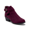 Women's BAL-05W Cut Out Belted Slip On Ankle High Suede Boots - Jazame, Inc.