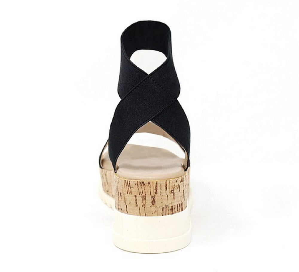 Women s Espadrille Flatform Platform Stretch Ankle Strap Sandals