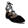 Women's Rylee Suede Ankle Tie Pointy Toe Flat Shoes - Jazame, Inc.