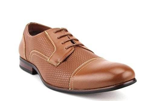 Ferro Aldo Men's 19502L Cap Toe Textured Lace Oxfords Dress Shoes - Jazame, Inc.