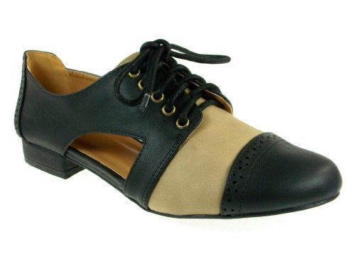 Women s Oliver 02 Cap Toe Open Side Lace Up Sneaker Shoes