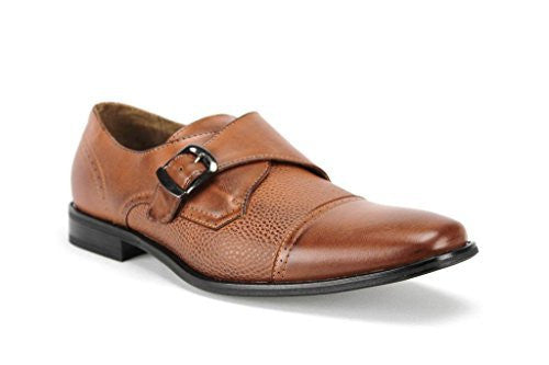 New Men's 19308A Single Monkstrap Cap Toe Dress Loafers Shoes - Jazame, Inc.
