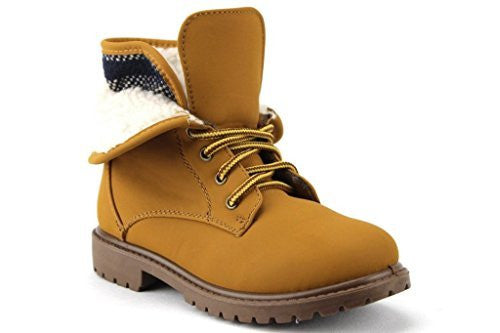 Kids BWY-03 Fleece Lined Fold Down Collar Desert Chukka Boots - Jazame, Inc.