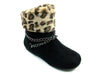 Girls Chain Design Faux Leopard Fur Ankle High Suede Boots - Jazame, Inc.