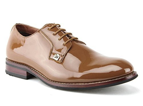 Delli Aldo Men's 19517PL Patent Derby Lace Up Formal Tuxedo Oxford Dress Shoes 9 D(M) US / Brown Delli Aldo Men's 19517PL Patent Derby Lace Up Formal Tuxedo Oxford Dress Shoes 9 D(M) US / Brown