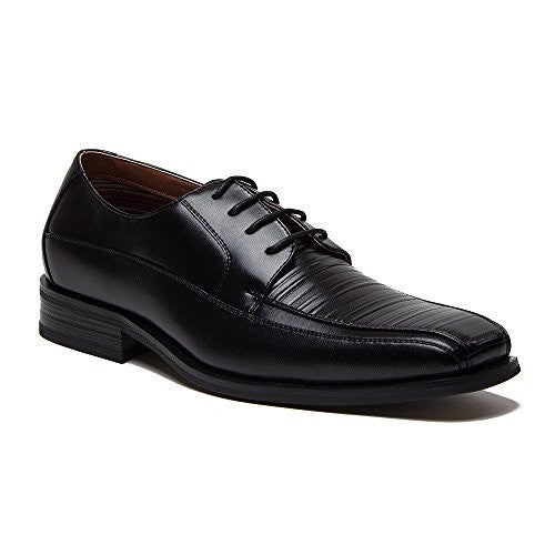 Ferro Aldo Men's 129207BL Textured Designer Vamp Square Toe Oxfords Shoes - Jazame, Inc.