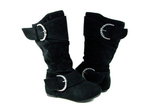 Girls Destiny-I Toddlers Studded Buckle Full Zipper Suede Boots - Jazame, Inc.