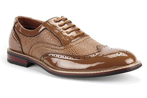 Ferro Aldo Men's 139001P Formal Wing Tip Patent Leather Dress Oxfords Shoes Ferro Aldo Men's 139001P Formal Wing Tip Patent Leather Dress Oxfords Shoes
