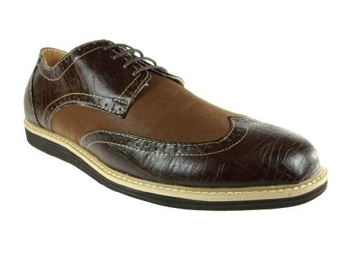 Men's Banker Wing Tip Lace Up Oxfords Dress Shoes - Jazame, Inc.