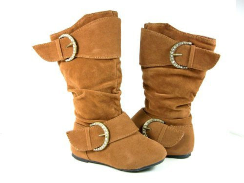 Girls Destiny-I Toddlers Studded Buckle Full Zipper Suede Boots - Jazame, Inc.