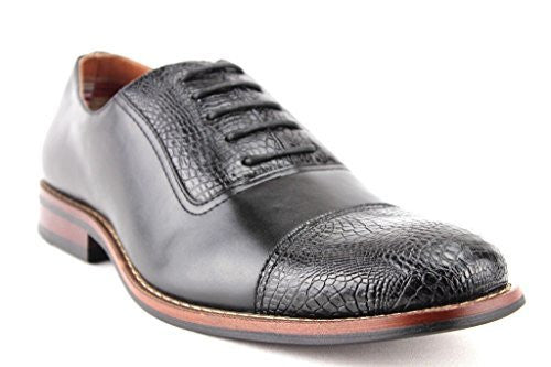 Ferro Aldo Men's 19509L Faux Gator Cap Toe Balmoral Oxfords Dress Shoes - Jazame, Inc.