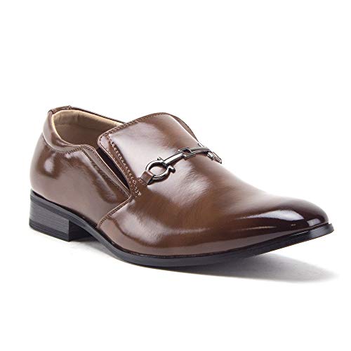 Men's 99344 Classic Square Toe Slip On Loafers Casual Dress Shoes 11 / Brown Men's 99344 Classic Square Toe Slip On Loafers Casual Dress Shoes 11 / Brown