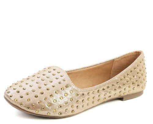 Women's Jolene-02 Slip On Stud Ballerina Flat Shoes - Jazame, Inc.