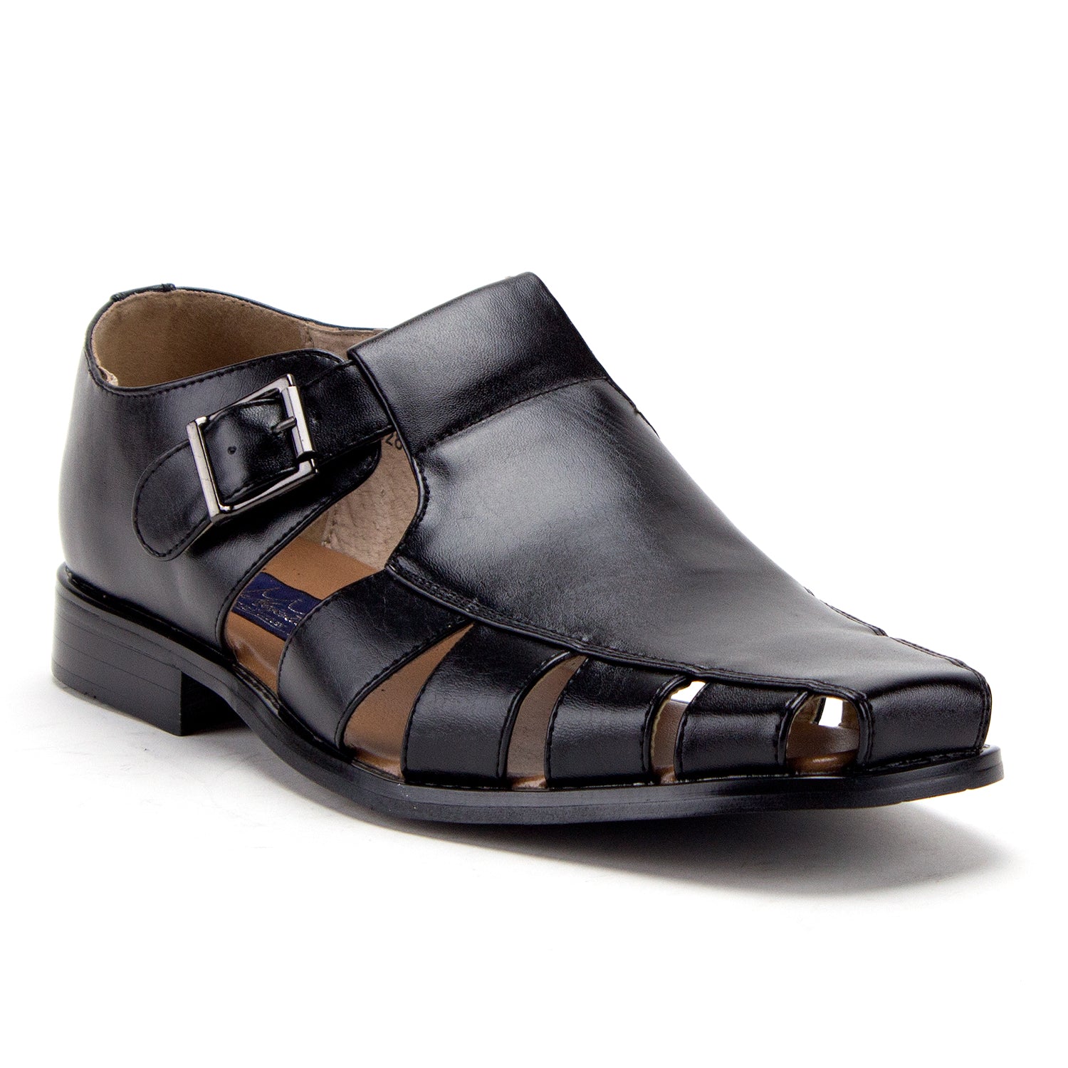 Men's 44390 Formal Slip On Closed Toe Fisherman Dress Sandals 10.5 / Black Men's 44390 Formal Slip On Closed Toe Fisherman Dress Sandals 10.5 / Black