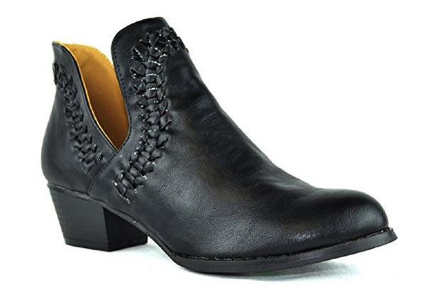 Women's Ted-8 Low Stacked Heeled Women's Ankle Boots - Jazame, Inc.