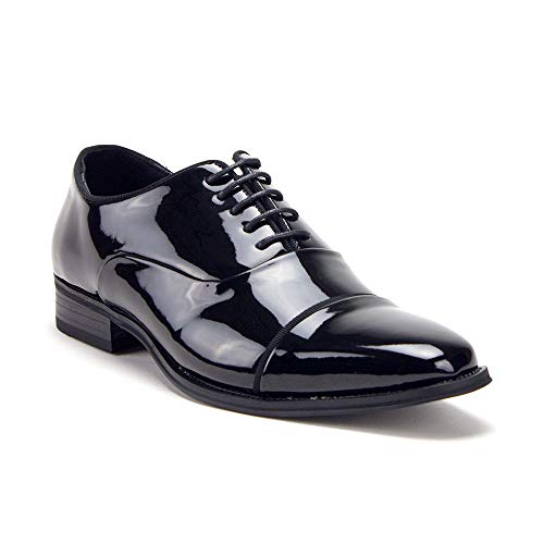 Men's 86214 Classic Black Patent Leather Formal Loafers, Oxfords Dress Shoes 9.5 / Black Cap Toe Men's 86214 Classic Black Patent Leather Formal Loafers, Oxfords Dress Shoes 9.5 / Black Cap Toe
